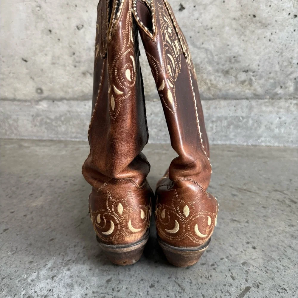 Durango Brown Leather Cowgirl Boots | Western | Size 9 - Picture 4 of 5